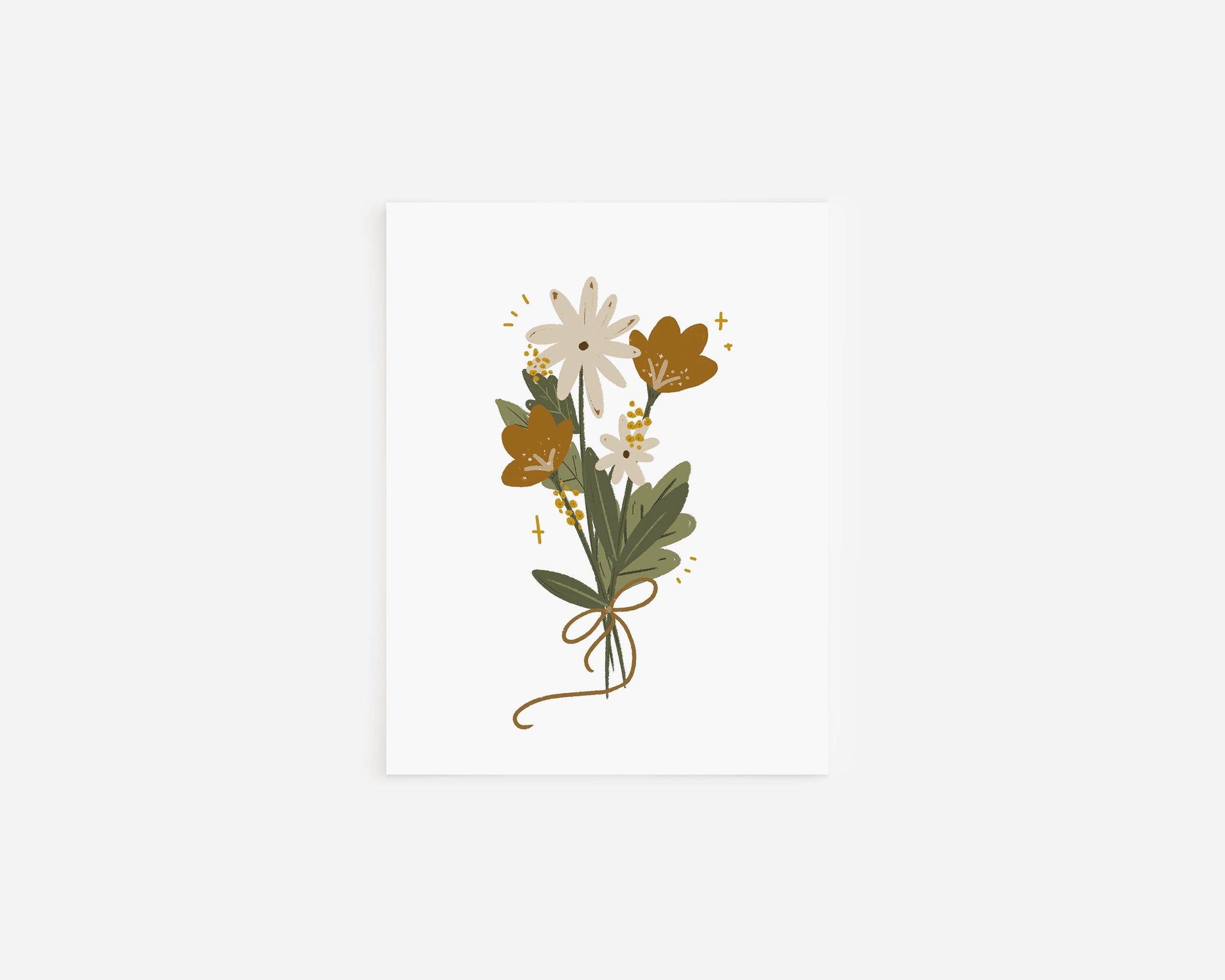 Blank Flower Illustration Greeting Card Boho Flower Bouque The Blank flower illustration greeting card boho flower bouque the